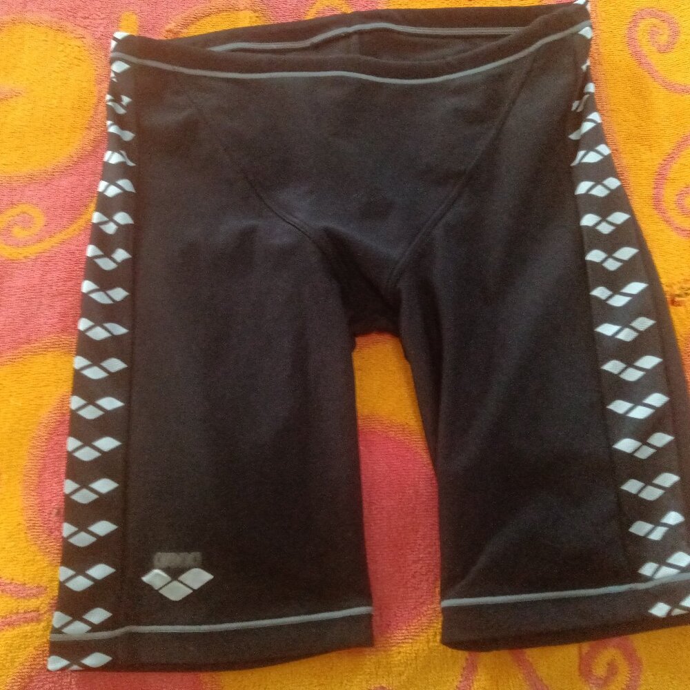 NWOT (*) VINTAGE ARENA SWIM SPATS / JAMMER, BLACK, Size MEDIUM (30"-32")